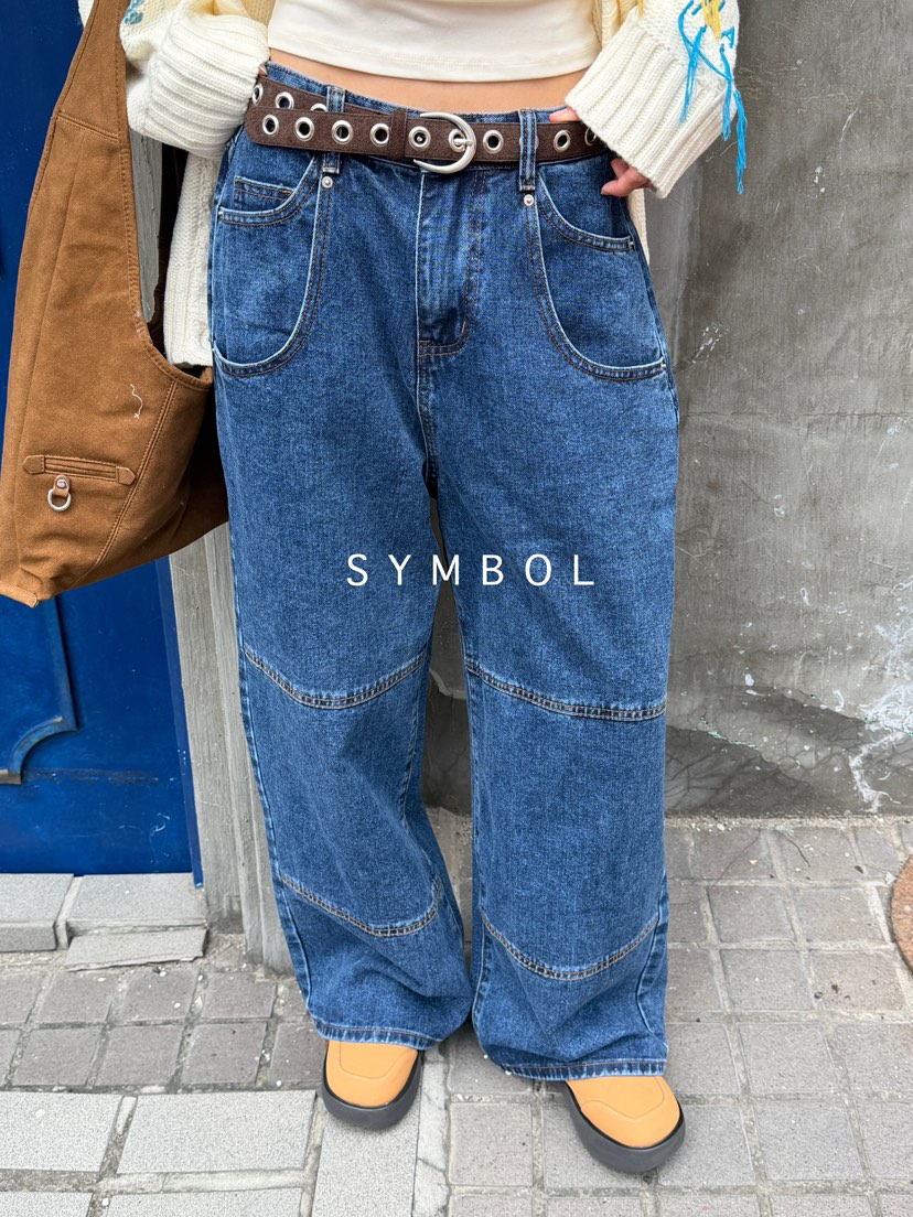SYMBOL東大門㊣直郵女士新款人氣真品職業25秋冬牛仔褲不含腰帶SYMBOL牛仔褲