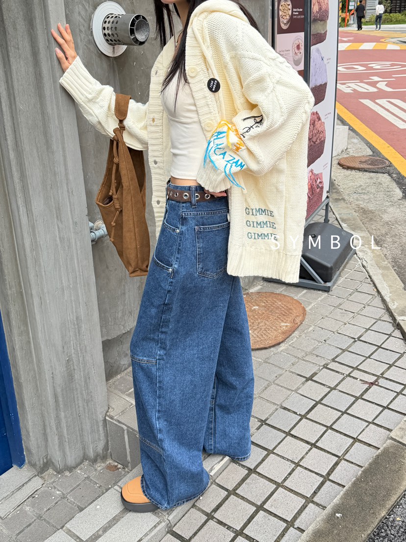 SYMBOL東大門㊣直郵女士新款人氣真品職業25秋冬牛仔褲不含腰帶SYMBOL牛仔褲