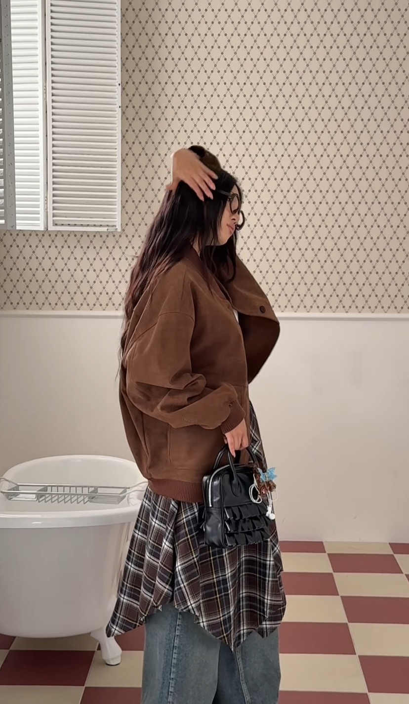 ZITTEN韓國直郵㊣女裝新款推薦時尚熱賣休閑職業夾克絨面革ZITTEN夾克