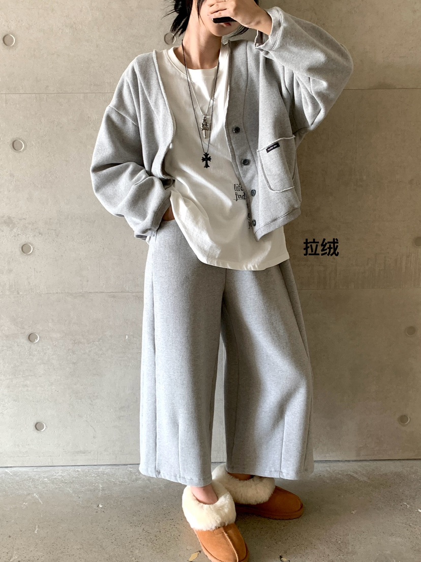DAVICHI韓國代購㊣女裝新款熱賣真品時尚推薦人氣休閑褲拉絨DAVICHI休閑褲