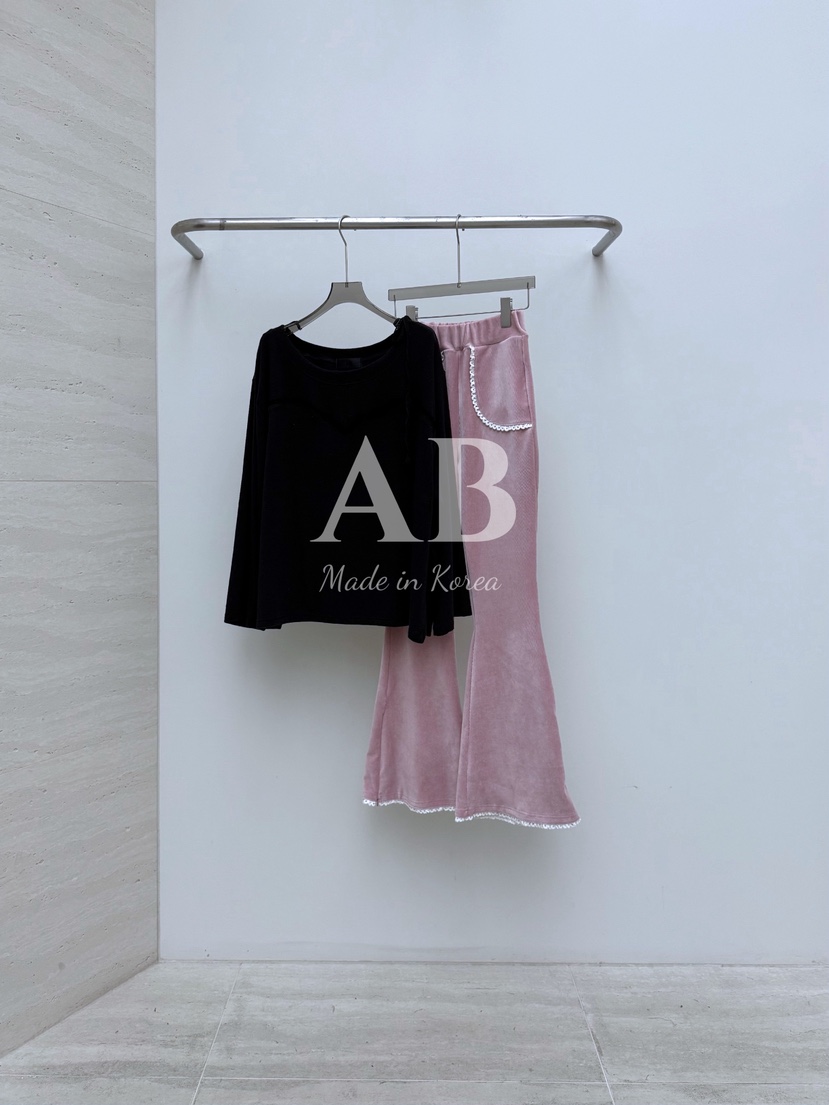 AB韓國代購㊣女裝新款人氣真品熱賣職業休閑褲天鵝絨緊身褲AB休閑褲