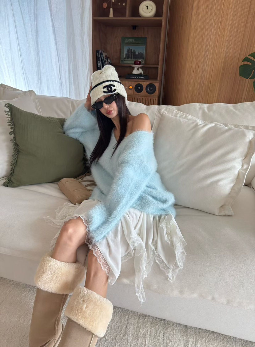 DENVER韓國直郵㊣女士新款休閑熱賣25秋冬職業針織衫不含腰帶DENVER針織衫