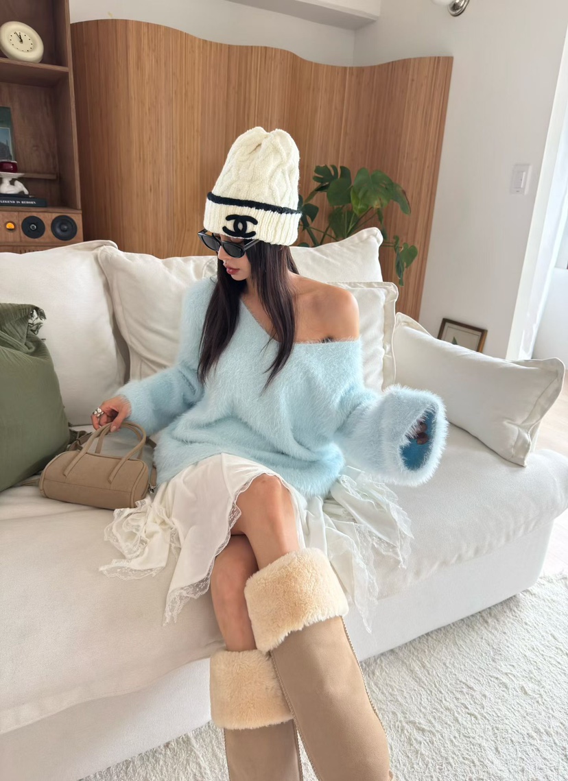 DENVER韓國直郵㊣女士新款休閑熱賣25秋冬職業針織衫不含腰帶DENVER針織衫