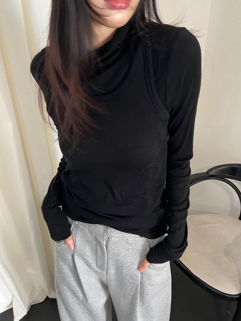 ME MO韓國代購㊣女裝新款時尚真品人氣熱賣長袖T恤不含吊帶ME MO長袖T恤圖色1