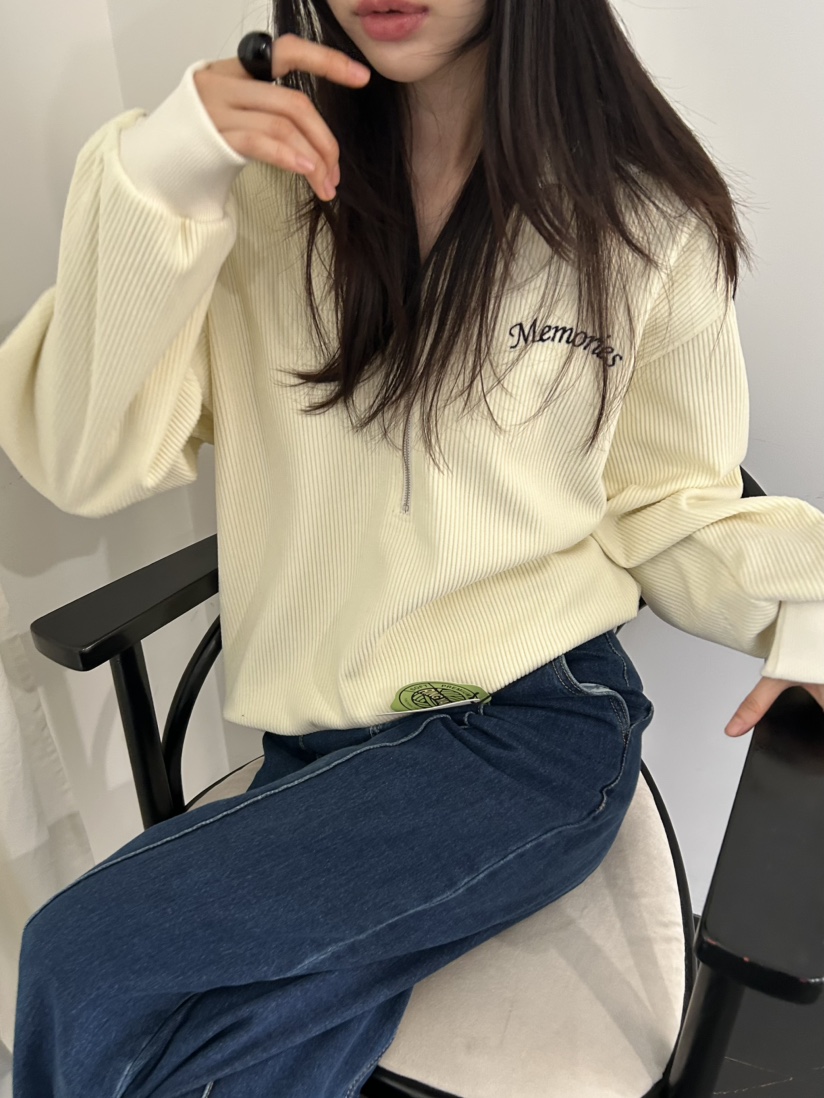 ME MO東大門㊣代購女士新品人氣休閑時尚真品熱賣衛衣拉鏈ME MO衛衣圖色1