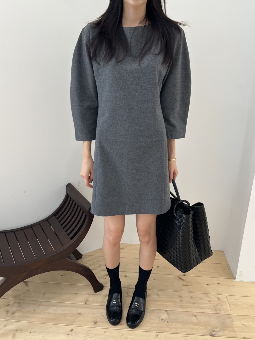 ME MO東大門㊣直郵女裝新款時尚真品25秋冬熱賣連衣裙泡泡袖ME MO連衣裙圖色1