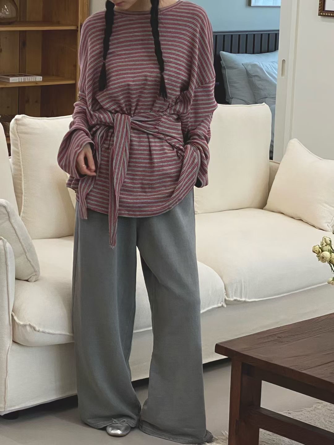 ONTHEMOOD韓國代購㊣女裝新款真品熱賣時尚25秋冬職業長袖T恤RIPPLE長袖T恤