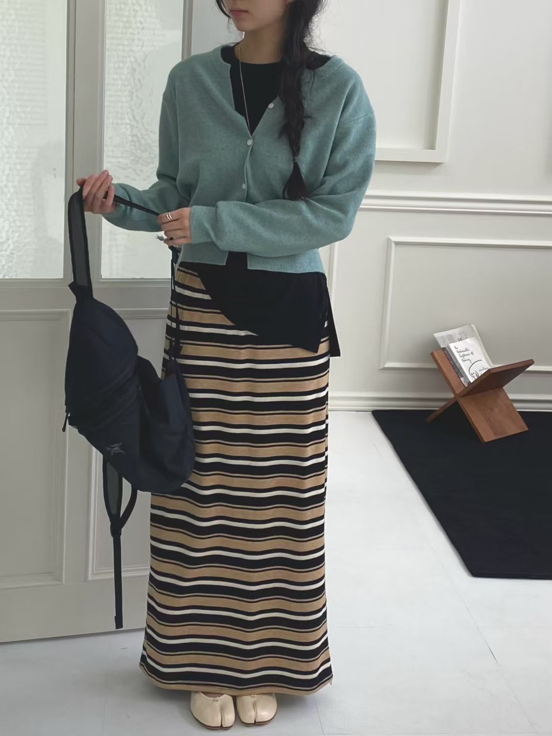 ONTHEMOOD韓國代購㊣女裝新款職業時尚人氣真品25秋冬推薦長裙RIPPLE長裙圖色1