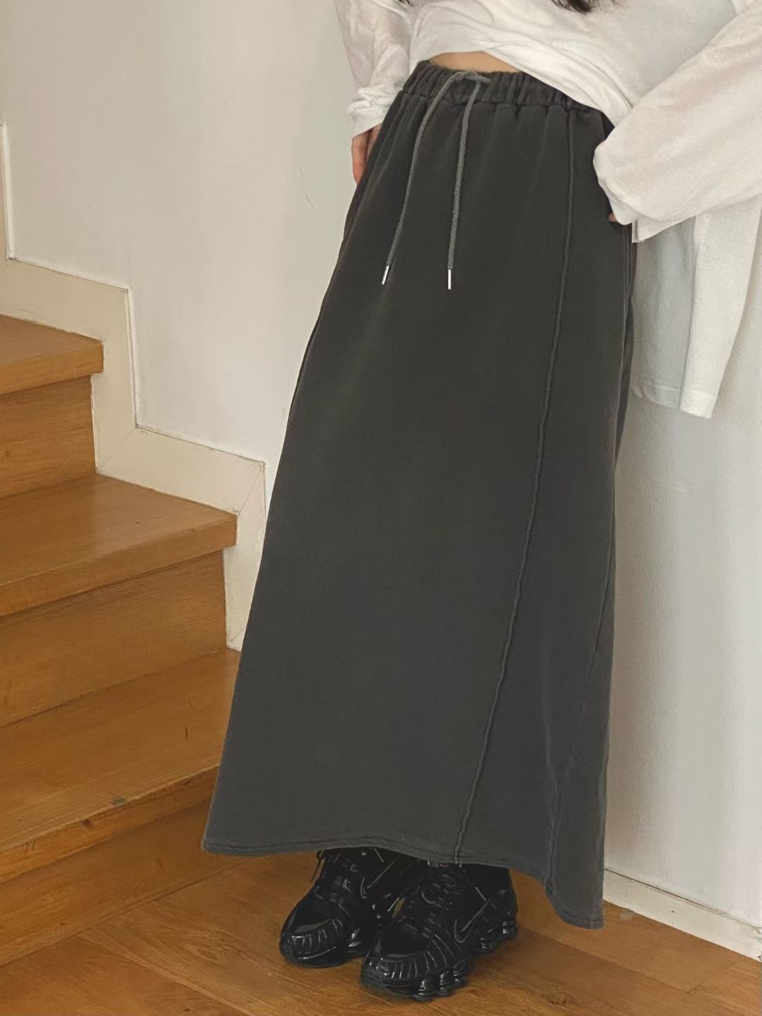 ONTHEMOOD東大門㊣代購女裝新品25秋冬推薦休閑真品時尚長裙RIPPLE長裙圖色1
