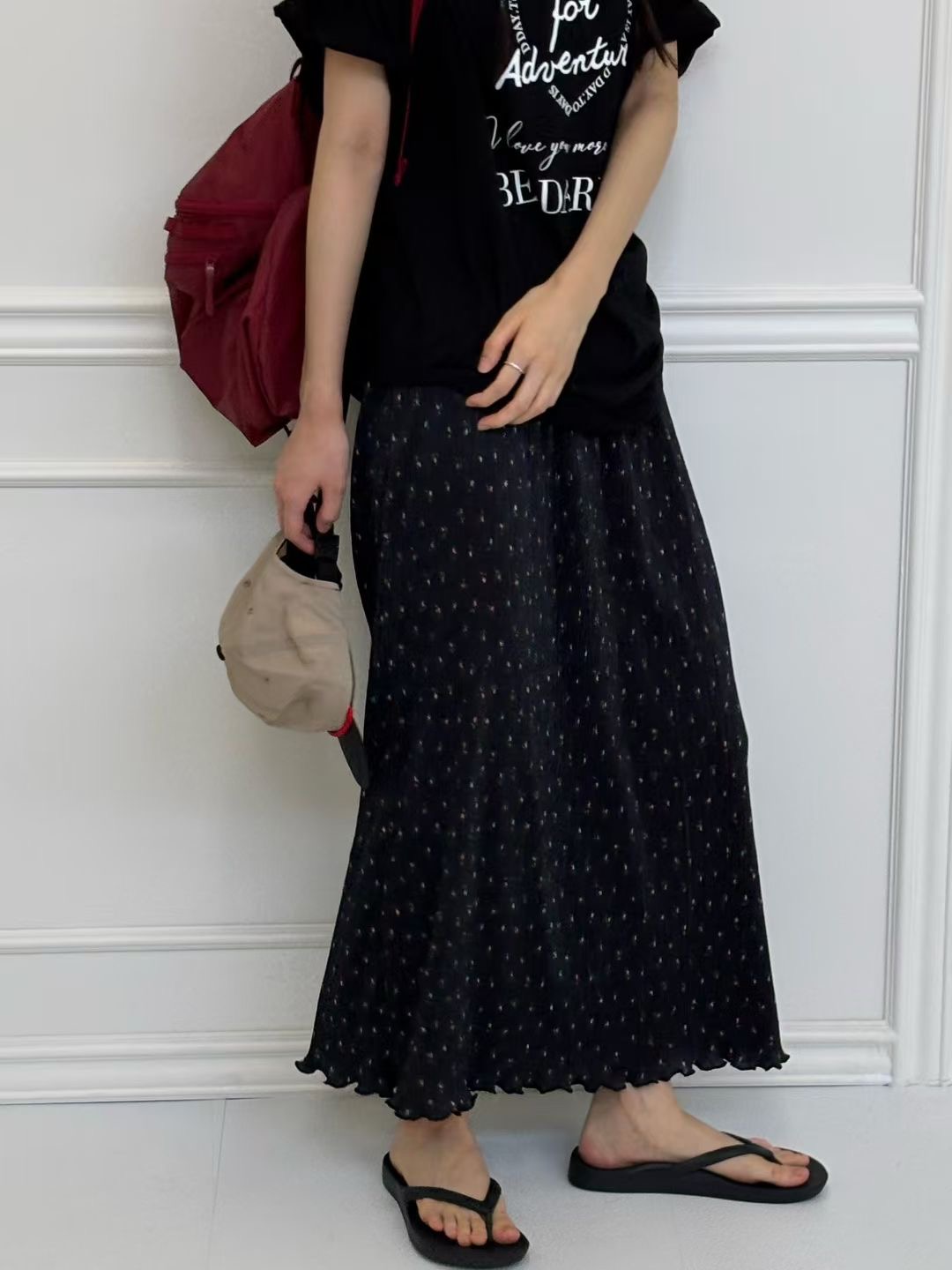 ONTHEMOOD東大門㊣直郵女裝新品25秋冬時尚熱賣職業真品長裙RIPPLE長裙圖色2