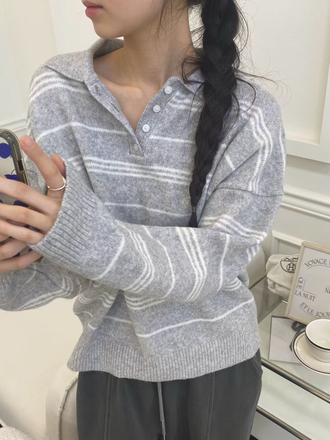 ONTHEMOOD東大門㊣實拍女士新品真品休閑25秋冬推薦人氣針織衫RIPPLE針織衫圖色1