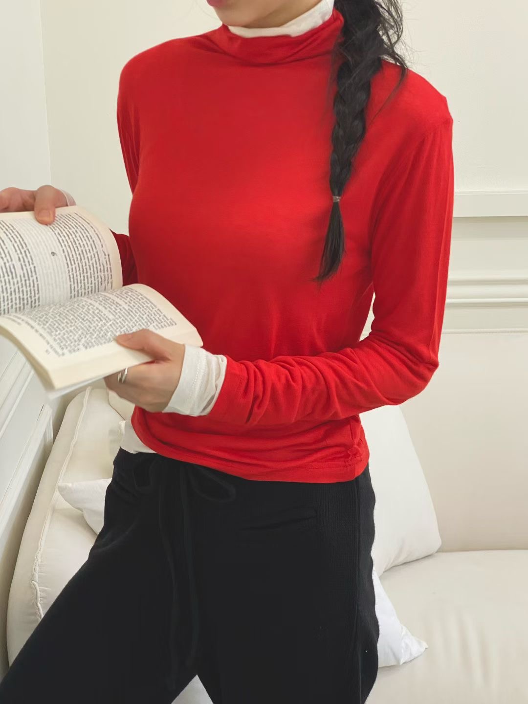 ONTHEMOOD東大門㊣直郵女士新款休閑推薦真品25秋冬長袖T恤RIPPLE長袖T恤圖色3