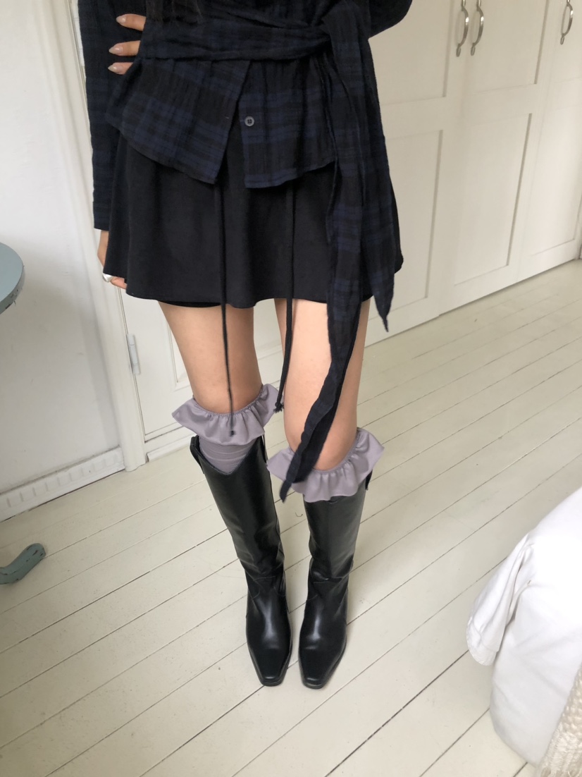 FLASH東大門㊣實拍女士新款人氣真品時尚休閑職業25秋冬短裙喇叭FLASH短裙