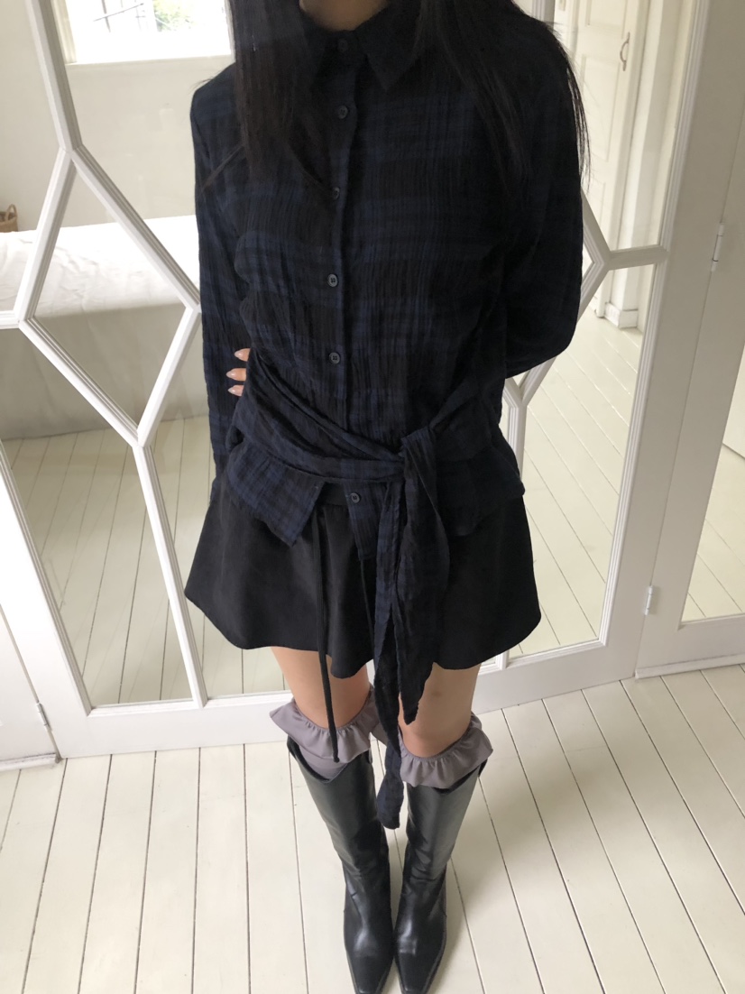 FLASH東大門㊣實拍女士新款人氣真品時尚休閑職業25秋冬短裙喇叭FLASH短裙