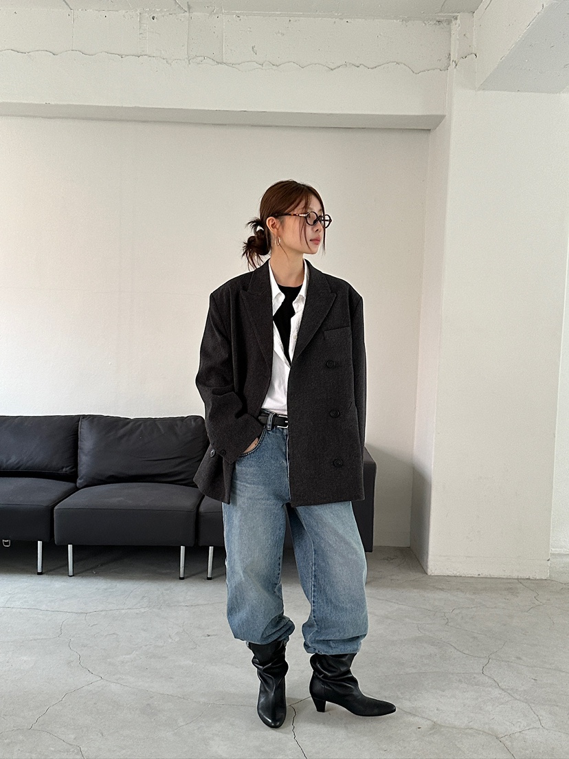 UNBOUND東大門㊣實拍女裝新款熱賣時尚25秋冬牛仔褲口袋羊毛UNBOUND牛仔褲