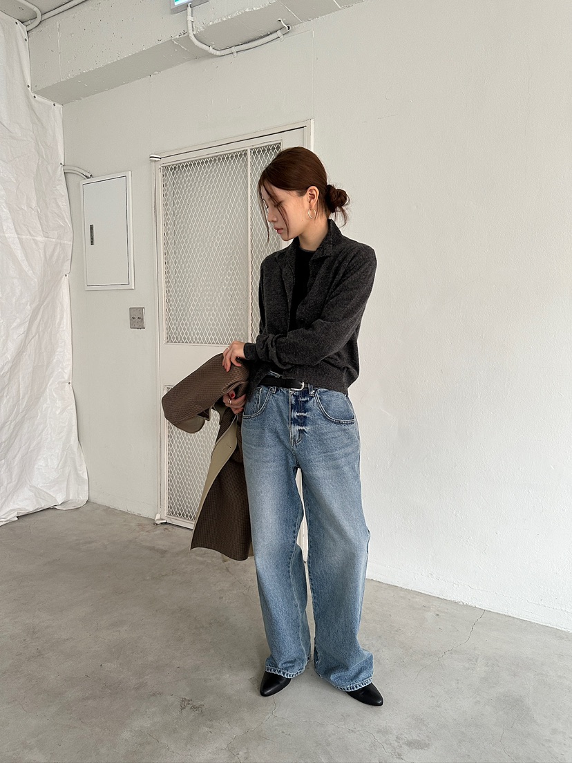 UNBOUND東大門㊣實拍女裝新款熱賣時尚25秋冬牛仔褲口袋羊毛UNBOUND牛仔褲