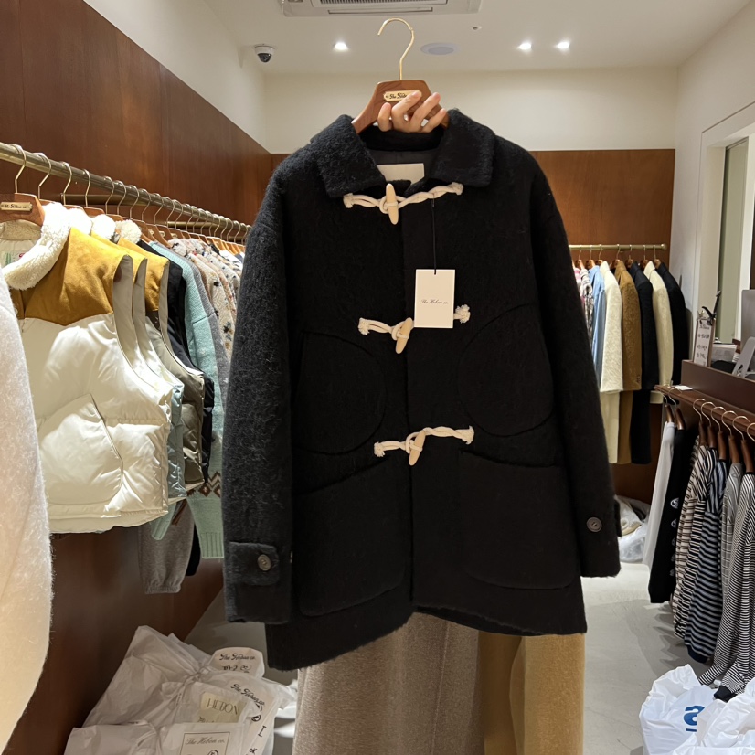 HEBON韓國直郵㊣女士新品時尚真品人氣25秋冬中長款大衣羊駝HEBON中長款大衣圖色3