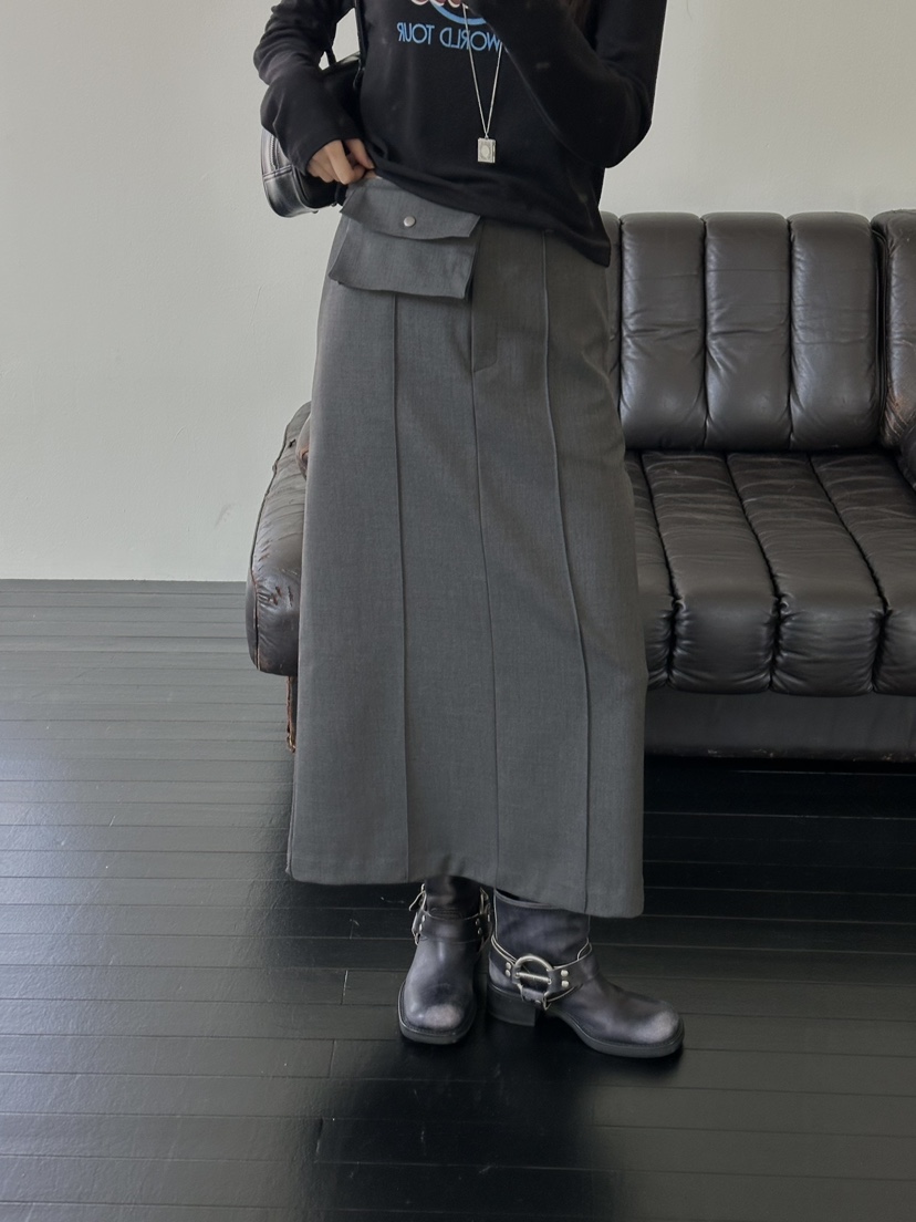 BENE東大門㊣實拍女裝新款休閑時尚人氣25秋冬熱賣長裙含包BENE長裙