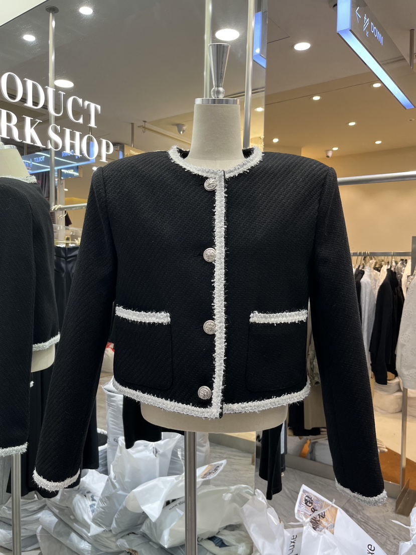 WORK SHOP東大門㊣代購女裝新款熱賣推薦真品休閑夾克粗花呢Work_shop夾克圖色2