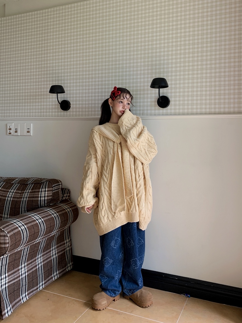 JKICHI韓國直郵㊣女裝新品職業推薦人氣25秋冬真品休閑針織衫JKICHI針織衫