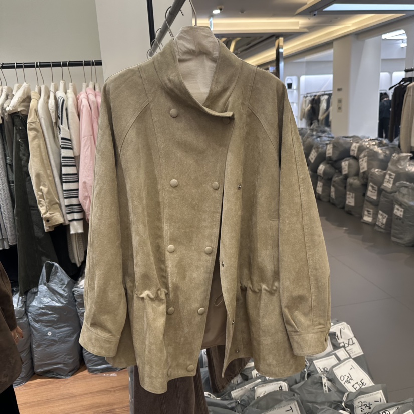 JADEMARKET東大門㊣直郵女士新品真品25秋冬夾克絨面革雙層JADE MARKET夾克