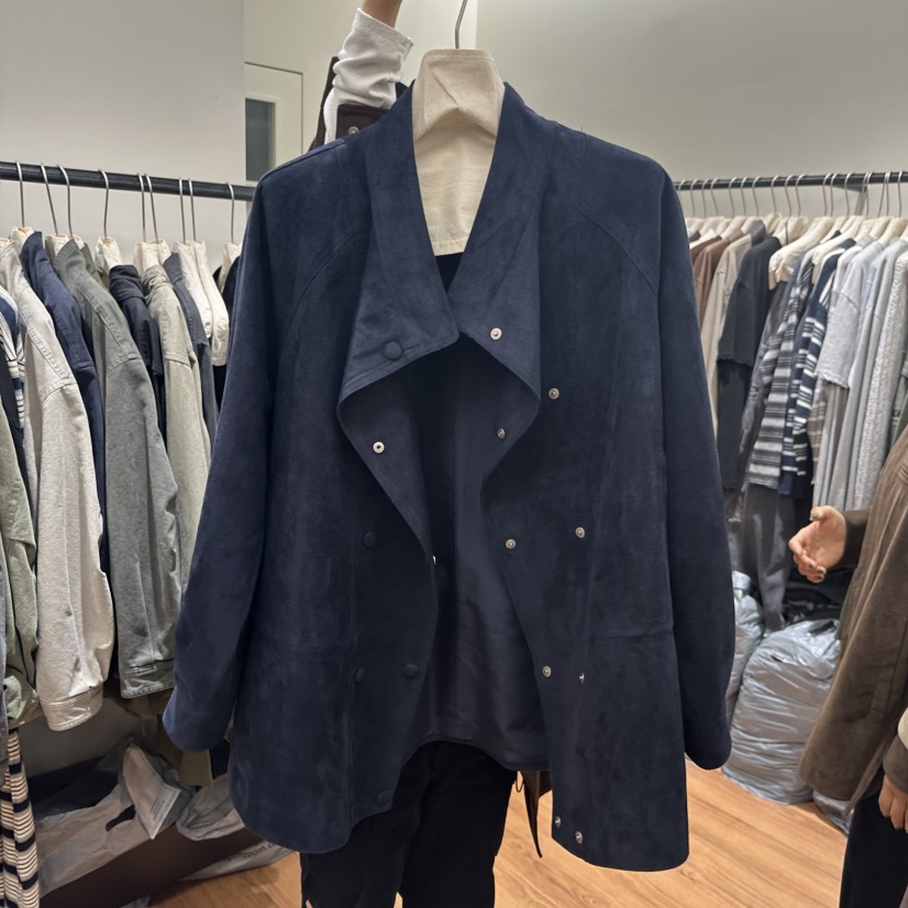 JADEMARKET東大門㊣直郵女士新品真品25秋冬夾克絨面革雙層JADE MARKET夾克圖色3