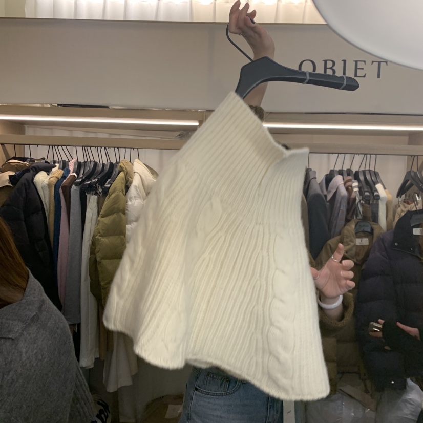 OBJET東大門㊣代購女裝新品職業25秋冬時尚熱賣圍巾披肩露肩love us u/OBJET圍巾/披肩