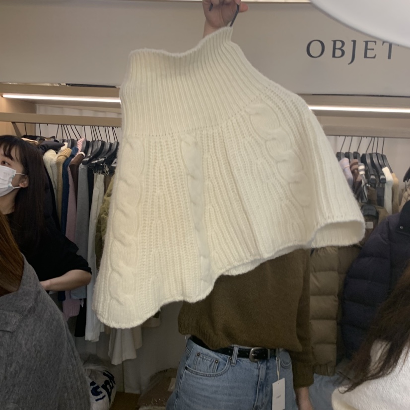 OBJET東大門㊣代購女裝新品職業25秋冬時尚熱賣圍巾披肩露肩love us u/OBJET圍巾/披肩圖色1