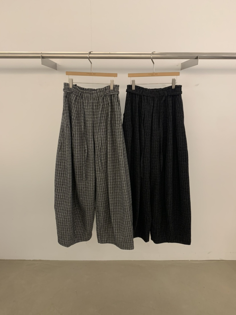UNDER KEY韓國代購㊣女裝新款休閑25秋冬休閑褲含腰繩羊毛UNDER KEY休閑褲