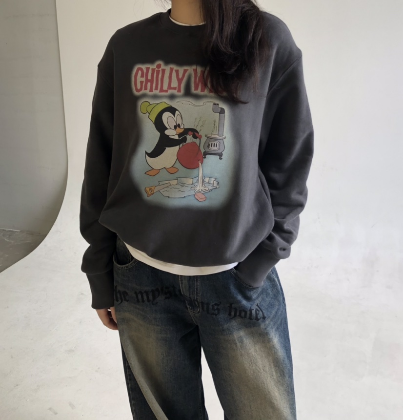 GLAD SOME韓國代購㊣女裝新品人氣休閑真品25秋冬推薦衛衣鵝GLAD SOME衛衣