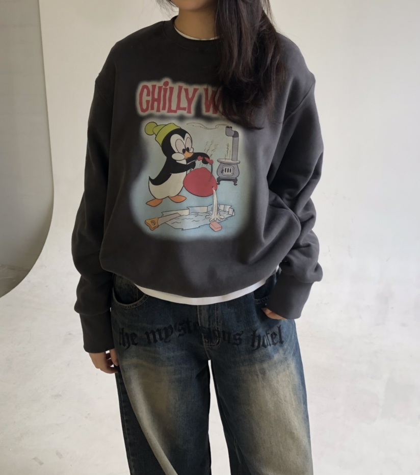 GLAD SOME韓國代購㊣女裝新品人氣休閑真品25秋冬推薦衛衣鵝GLAD SOME衛衣