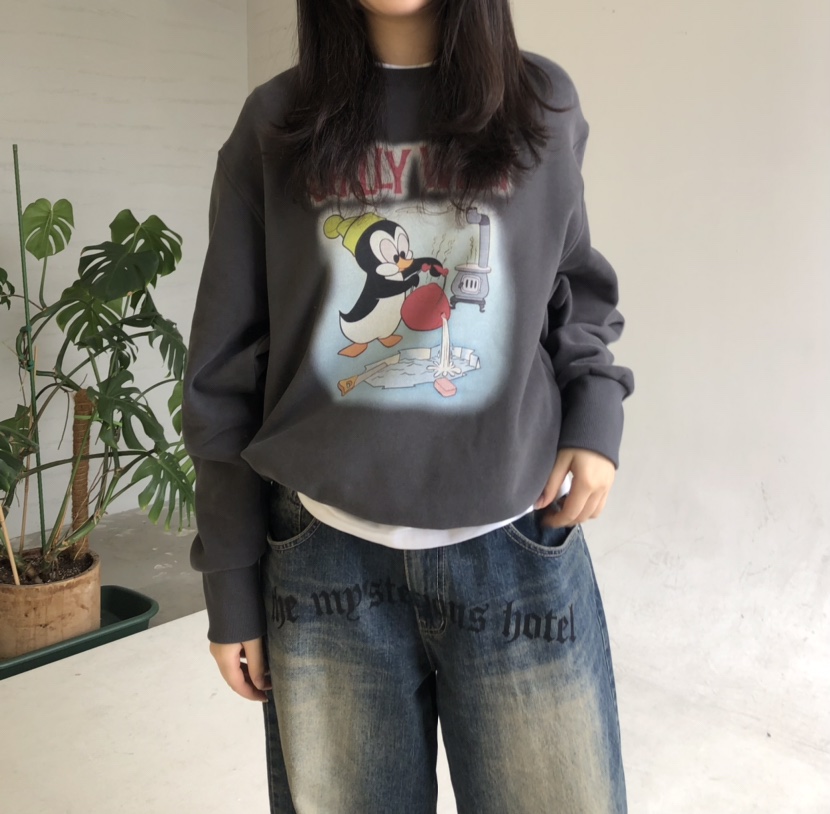 GLAD SOME韓國代購㊣女裝新品人氣休閑真品25秋冬推薦衛衣鵝GLAD SOME衛衣
