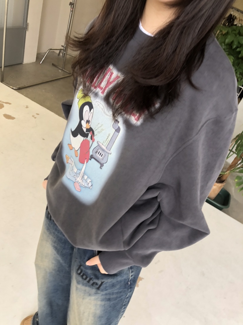 GLAD SOME韓國代購㊣女裝新品人氣休閑真品25秋冬推薦衛衣鵝GLAD SOME衛衣
