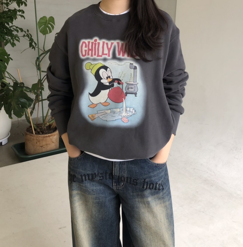 GLAD SOME韓國代購㊣女裝新品人氣休閑真品25秋冬推薦衛衣鵝GLAD SOME衛衣圖色2