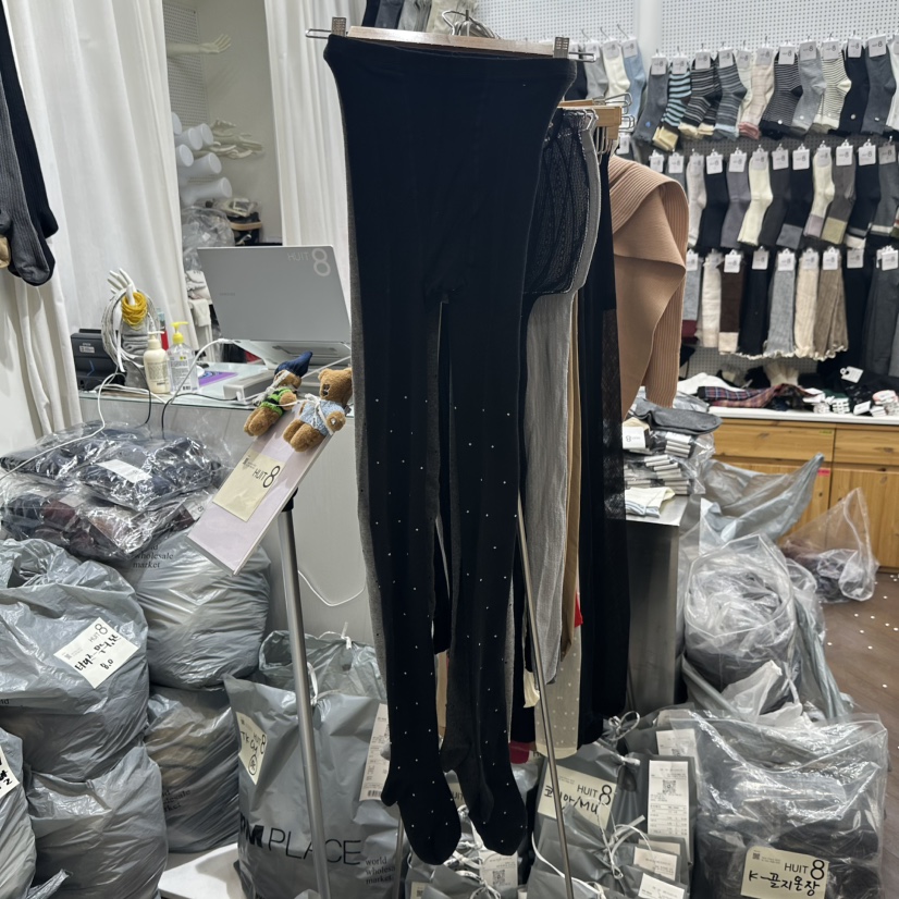 HUIGT8韓國代購㊣女士新品人氣25秋冬熱賣真品休閑職業襪子HUIGT8襪子圖色3黑色