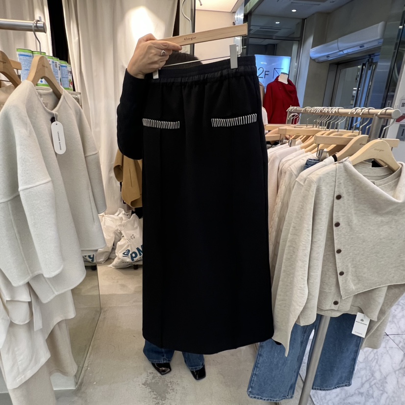 AFTERGLOW韓國代購㊣女裝新品職業真品25秋冬人氣熱賣休閑長裙AFTERGLOW長裙圖色2
