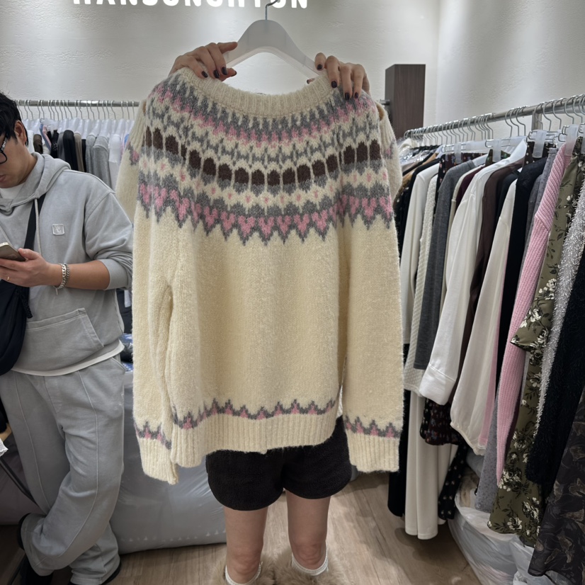 HANSUNGHYUN韓國代購㊣女裝新款時尚25秋冬人氣休閑真品毛衣HANSUNGHYUN毛衣