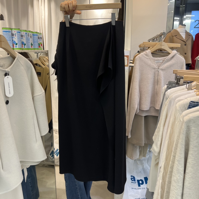 AFTERGLOW東大門㊣直郵女士新品真品25秋冬人氣休閑長裙荷葉邊AFTERGLOW長裙圖色3