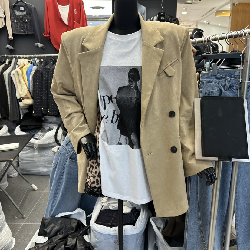 A-DEL東大門㊣代購女士新品人氣休閑時尚職業真品夾克絨面革A-DEL夾克