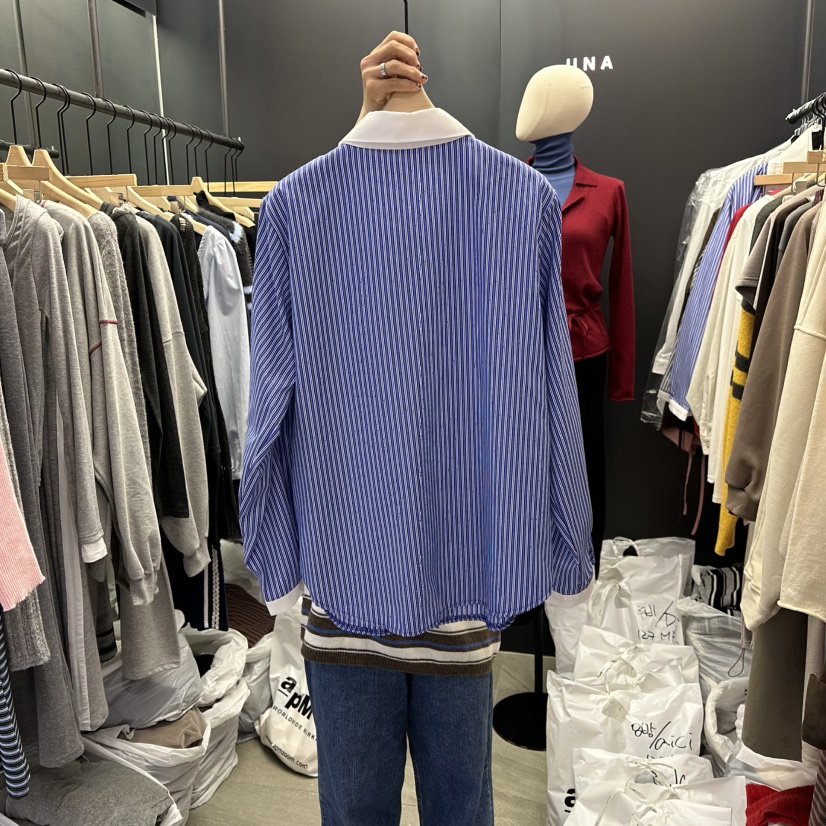 UNA/THE MAY東大門㊣直郵女裝新品人氣推薦襯衫蕾絲衫條紋THEMAY/UNA襯衫/蕾絲衫