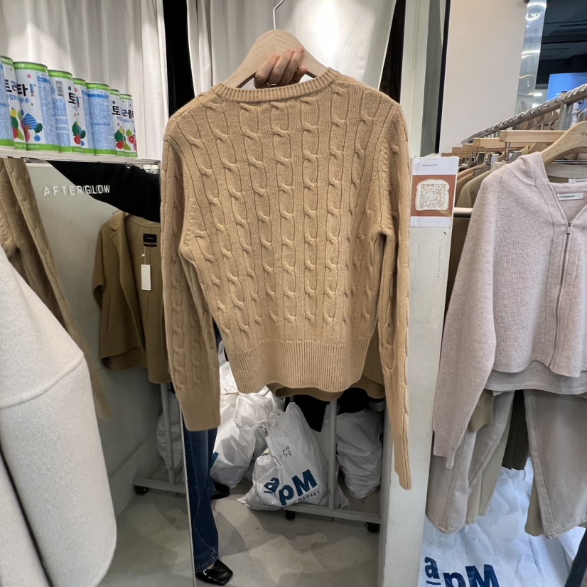 AFTERGLOW韓國代購㊣女裝新品時尚推薦25秋冬休閑針織衫開衫AFTERGLOW針織衫