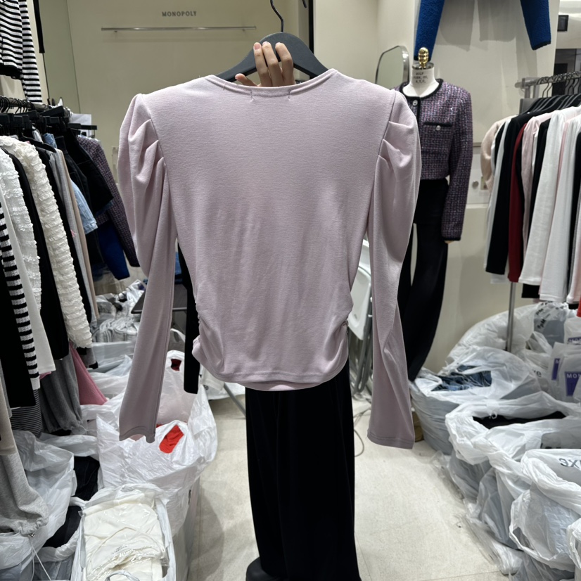 MONOPOLY韓國代購㊣女裝新品職業人氣真品休閑熱賣25秋冬長袖T恤MONO_POLY長袖T恤