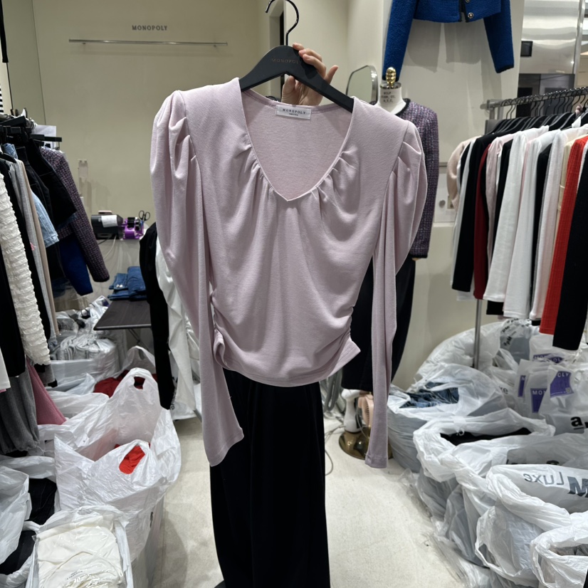 MONOPOLY韓國代購㊣女裝新品職業人氣真品休閑熱賣25秋冬長袖T恤MONO_POLY長袖T恤圖色2