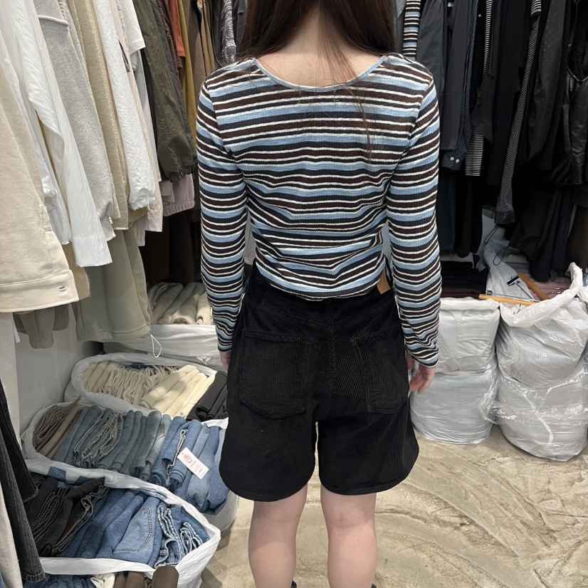 ALMOND PEPE韓國代購㊣女士新款推薦時尚職業真品長袖T恤條紋ALMOND PEPE長袖T恤
