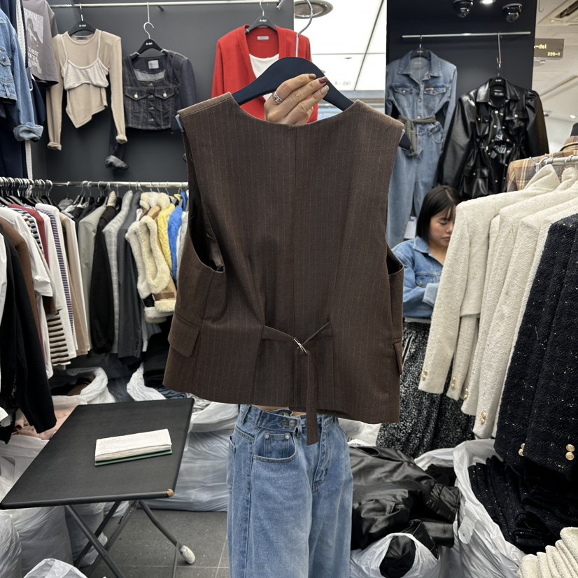 A-DEL東大門㊣直郵女裝新品時尚推薦熱賣職業25秋冬真品馬甲A-DEL馬甲