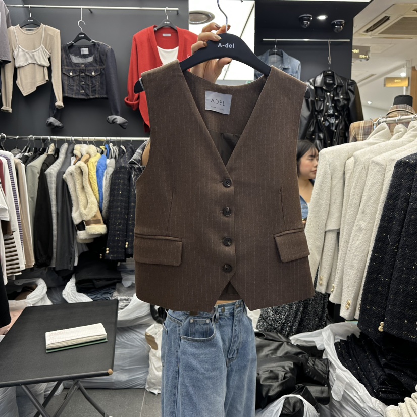 A-DEL東大門㊣直郵女裝新品時尚推薦熱賣職業25秋冬真品馬甲A-DEL馬甲圖色2