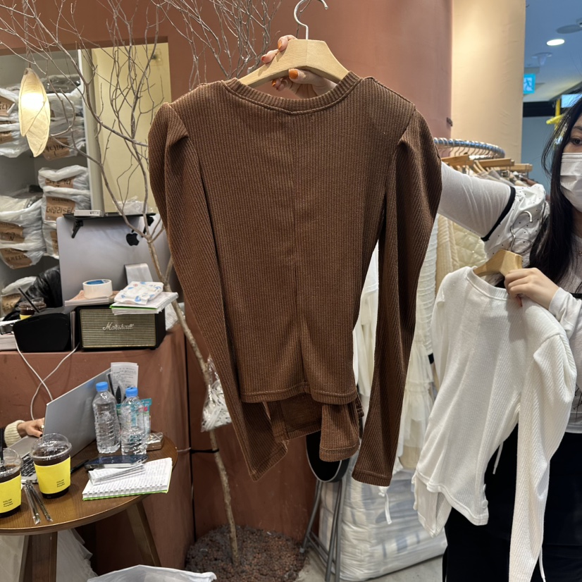 MIENNE韓國代購㊣女裝新款人氣職業推薦休閑25秋冬真品長袖T恤MIENNE長袖T恤