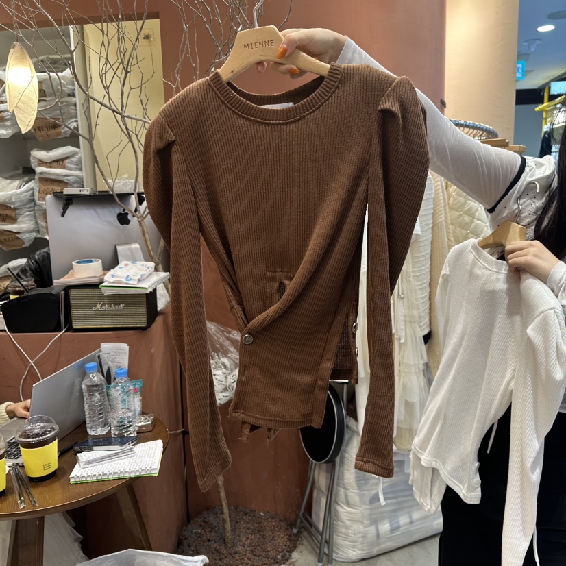 MIENNE韓國代購㊣女裝新款人氣職業推薦休閑25秋冬真品長袖T恤MIENNE長袖T恤圖色6