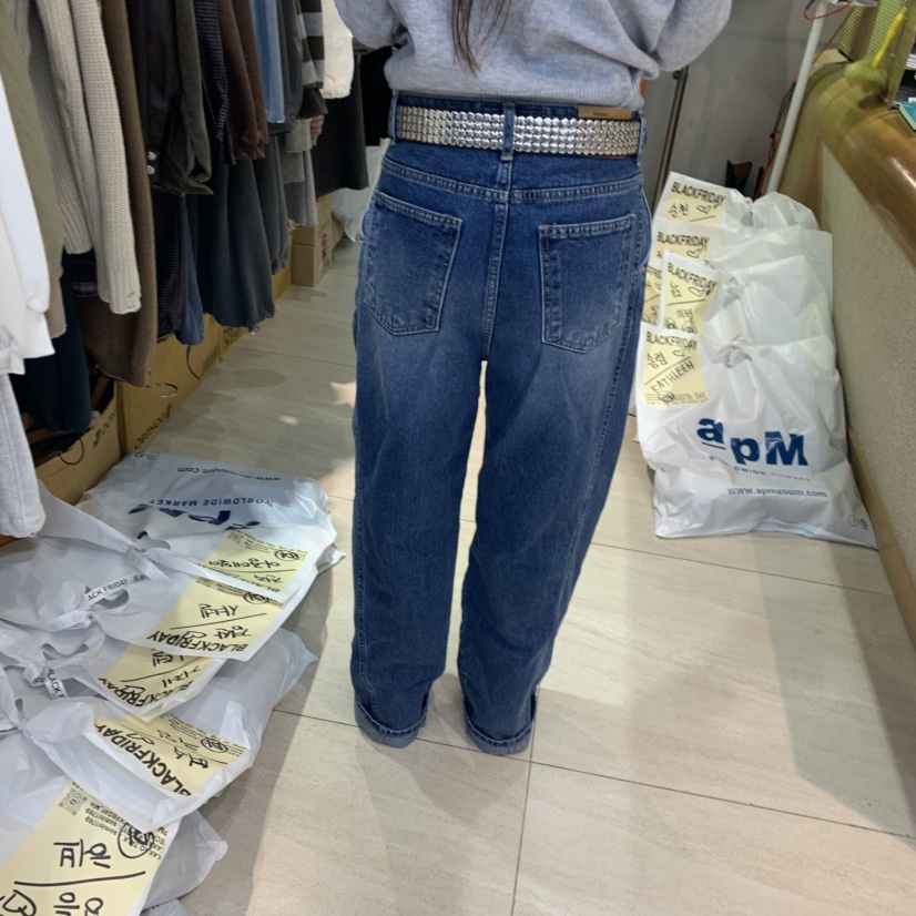 BLACKFRIDAY東大門㊣實拍女裝新款時尚推薦真品牛仔褲不含腰帶BLACK FRIDAY牛仔褲