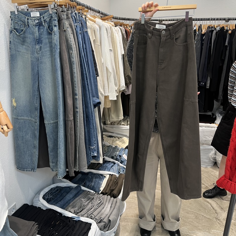 ALMOND PEPE韓國直郵㊣女士新品人氣真品休閑職業休閑褲加絨ALMOND PEPE休閑褲圖色1